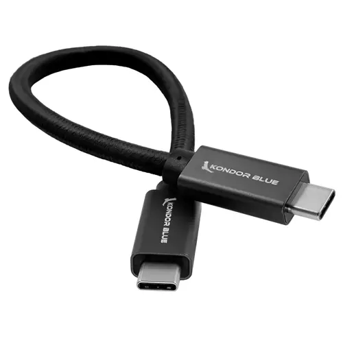 Kondor Blue KB-USBC-BK USB cable USB 3.2 Gen 2 (3.1 Gen 2) 0.216 m 10 Gbit/s 100 W Black
