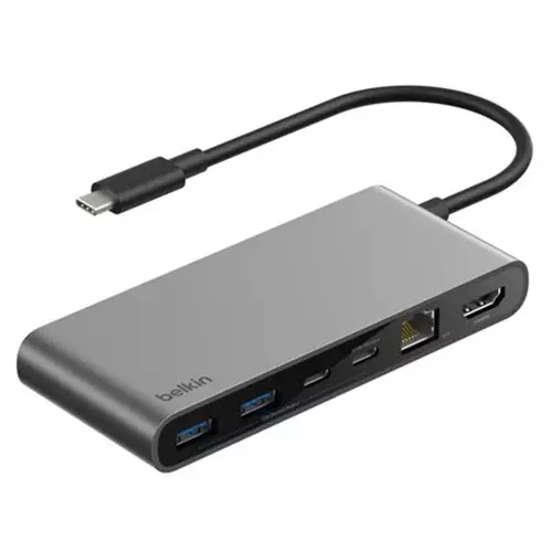 Belkin INC024HQSGY interface hub USB Type-C 10000 Mbit/s Grey