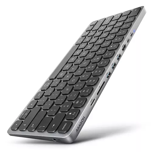 Axagon HMC-KB-US USB 5Gbps hub w. keyboard HDMI 4K/60Hz 3x USB-A SD/mSD audio PD 100 US layout