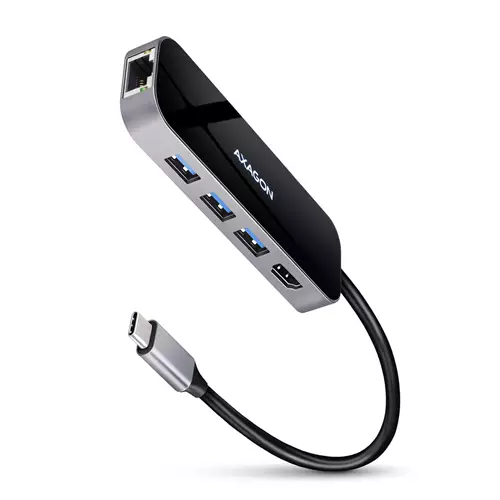 Axagon HMC-6GL USB 3.2 Gen 1 hub 3x USB-A HDMI 4k/30Hz RJ-45 PD 100W 20cm USB-C cable