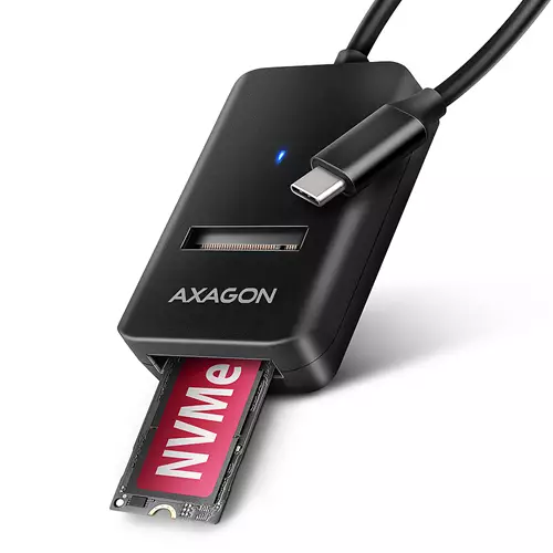 Axagon ADM2-CM USB-C 10Gbps - M.2 NVMe & SATA SSD adapter 10cm USB-C cable