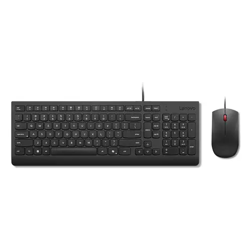 Lenovo Essential Wired Combo Black US Euro keyboard Mouse included Universal USB