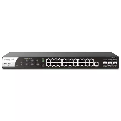 DrayTek PQ2300XB Managed L2+ 2.5G Ethernet (100/1000/2500) Power over Ethernet (PoE) 1U Black