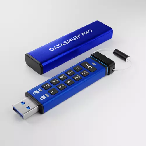 iStorage datAshur PRO 256-bit 32GB USB 3.0 secure encrypted flash drive IS-FL-DA3-256-32 32 GB USB Type-A 3.2 Gen 1 (3.1 Gen 1) 170 MB/s Sleeve Blue