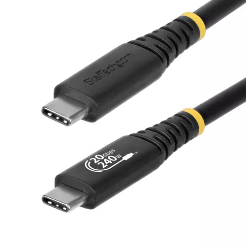 Photos - Cable (video, audio, USB) Startech.com 2m  USB4 Cable 20Gbps USB-IF Certified USB-C Cable 240W PD EPR 4K 120Hz DP 2.1 TPE Jacket Black USB-C Cord (6ft)
