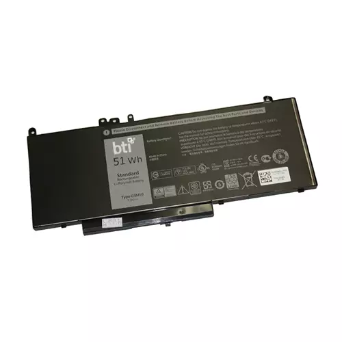 BTI Replacement Battery for Latitude E5450 E5550 replacing OEM part numbers G5M10 0G5M10 8V5GX VMKXM PF59Y 451-BBLK 451-BBLN // 7.4V 6460mAh 51Whr