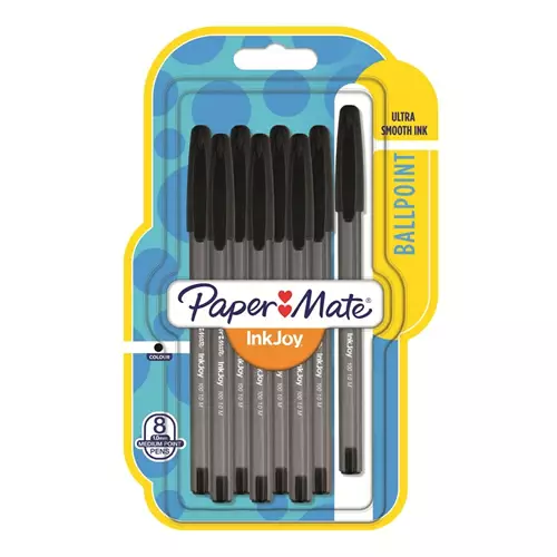 Photos - Pen Paper Mate Papermate InkJoy 100 ST Black Stick ballpoint  Medium 8 pc(s) GL56739 