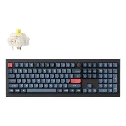 Keychron V6 Max keyboard Universal USB + RF Wireless + Bluetooth QWERTY UK English Black Grey