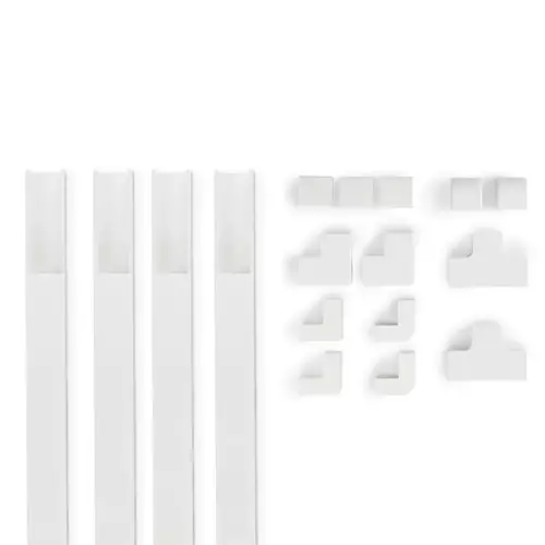 Hama Cable Duct Kit 4 Pcs Self-adhesive 1 m Incl. Connecting Pieces white