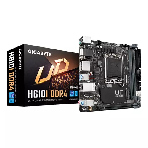 GIGABYTE H610I DDR4 Motherboard - Supports Intel Core 14th CPUs 4+1+1 Hybrid Digital VRM up to 3200MHz DDR4 1xPCIe 3.0 M.2 GbE LAN USB 3.2 Gen 1