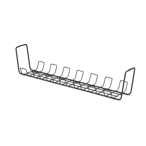 StarTech.com Under Desk Cable Management Tray 24" Long Metal Basket Style Cable Organizer Screw-On Installation Power Bar Holder Metal Black TAA-Compliant