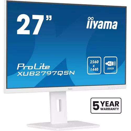 iiyama G-MASTER XUB2797QSN-W2 computer monitor 68.6 cm (27") 2560 x 1440 pixels Quad HD LED White