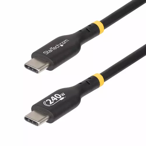 StarTech.com 6ft (1.8m) USB-C Charging Cable Charge & Sync 240W (5A) PD EPR USB 2.0 Laptop Charger Cable USB-IF Certified TPE Jacket - Black USB C Charging Cord