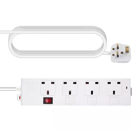 Vision TC-PSTRP4UK power extension 1.8 m 4 AC outlet(s) Indoor White