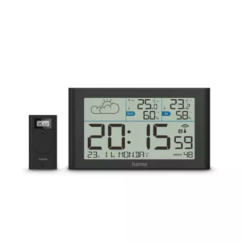 Hama Sylt Weather Station with Outdoor Sensor Radio Alarm black