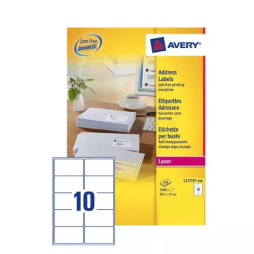 Avery L7173-100 addressing label Self-adhesive label White
