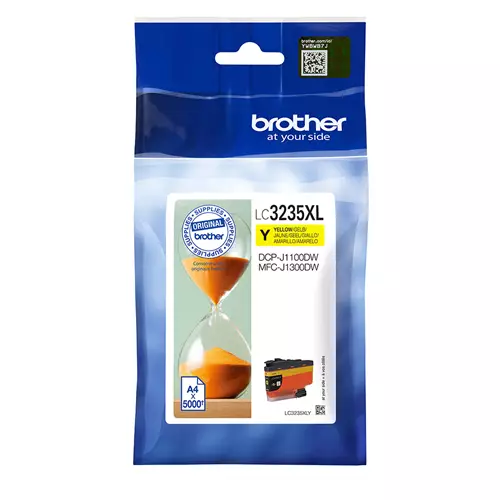 Brother LC3235XLY. Colour ink type: Pigment-based ink Cartridge capacity: High (XL) Yield Supply type: Single pack Colour ink page yield: 5000 pages Printing colours: Yellow Quantity per pack: 1 pc(s)