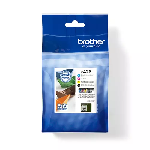 Brother LC426VAL. Supply type: Multi pack Colour ink page yield: 1500 pages Printing colours: Black Cyan Magenta Yellow Quantity per pack: 4 pc(s) Black ink page yield: 3000 pages