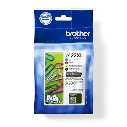 Brother LC422XLVAL ink cartridge 4 pc(s) Original Black Cyan Magenta Yellow