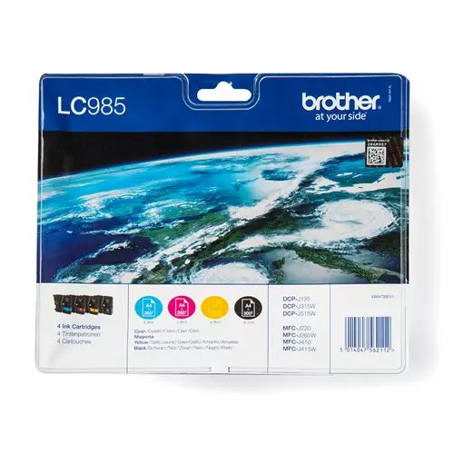 Brother LC985VALBP ink cartridge 4 pc(s) Original Black Cyan Magenta Yellow