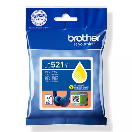 Brother LC521Y Genuine Ink Cartridge - Yellow