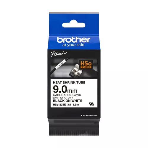 Brother HSE-221E label-making tape Black on white