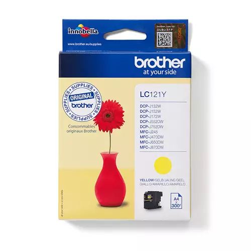 Brother LC-121Y. Colour ink type: Pigment-based ink Printing colours: Yellow Quantity per pack: 1 pc(s)