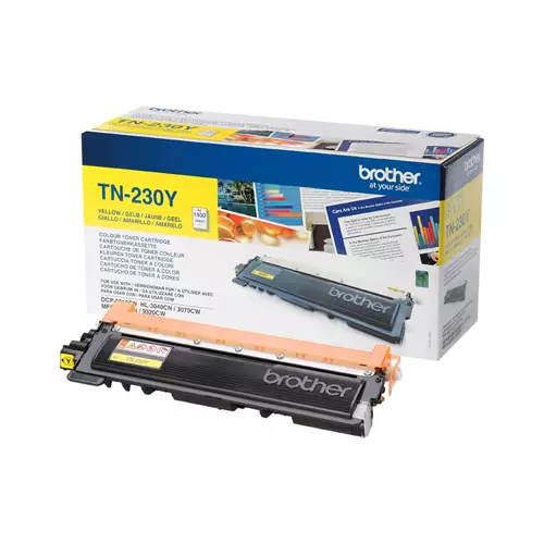 Brother TN-230Y. Colour toner page yield: 1400 pages Printing colours: Yellow Quantity per pack: 1 pc(s)
