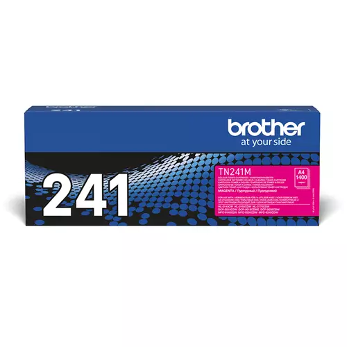 Brother TN-241M. Colour toner page yield: 1400 pages Printing colours: Magenta Quantity per pack: 1 pc(s)