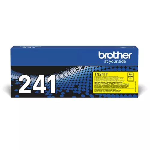 Brother TN-241Y. Colour toner page yield: 1400 pages Printing colours: Yellow Quantity per pack: 1 pc(s)