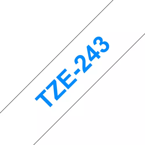 Brother TZE-243 label-making tape Blue on white