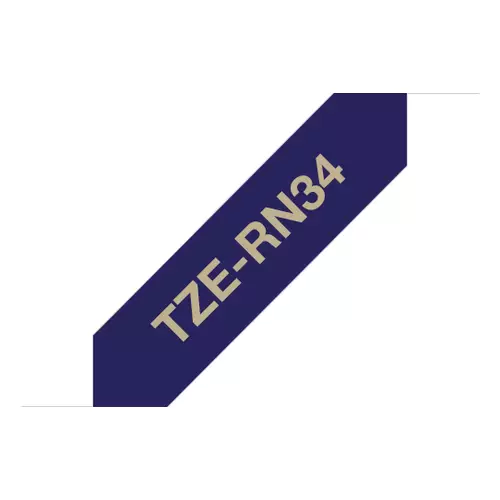 Brother TZE-RN34 label-making tape Gold on navy