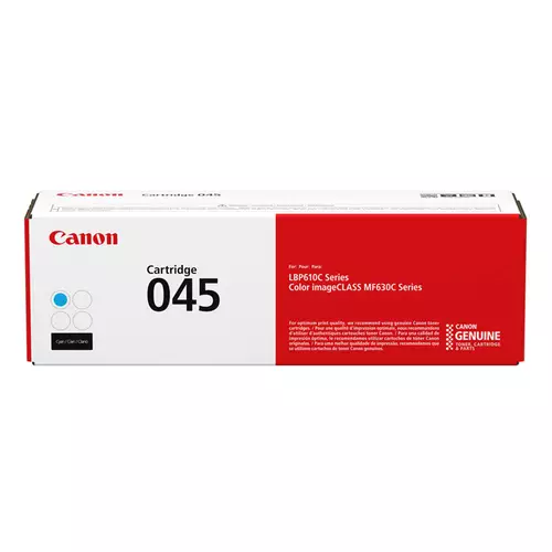 Canon 045. Colour toner page yield: 1300 pages Printing colours: Cyan Quantity per pack: 1 pc(s)