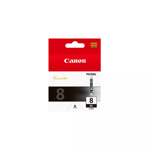 Canon CLI-8BK Black Ink Cartridge. Black ink type: Pigment-based ink Printing colours: Black Quantity per pack: 1 pc(s) Black ink page yield: 1145 pages