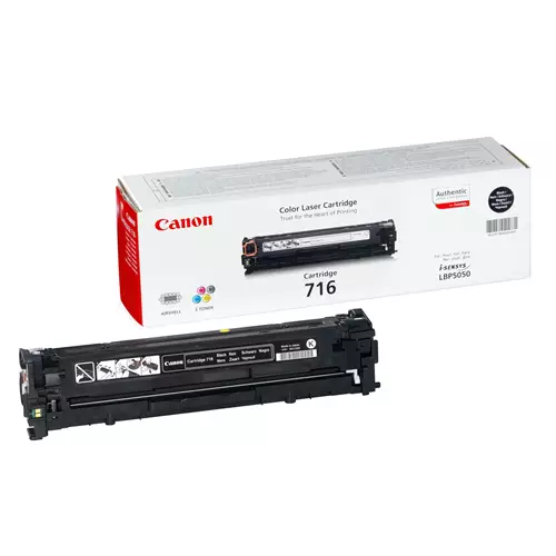 Canon Cartridge 716 Black. Black toner page yield: 2300 pages Printing colours: Black Quantity per pack: 1 pc(s)