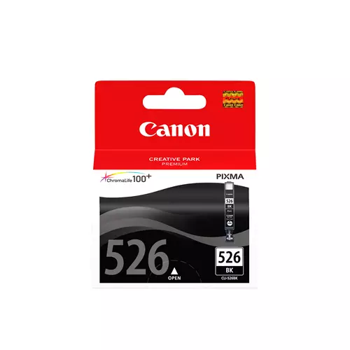 Canon CLI-526BK Black Ink Cartridge. Black ink type: Pigment-based ink Printing colours: Black Quantity per pack: 1 pc(s)