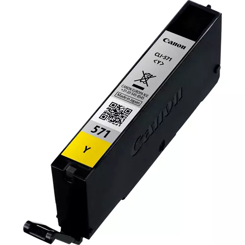 Canon CLI-571Y Yellow Ink Cartridge. Colour ink type: Pigment-based ink Cartridge capacity: Standard Yield Colour ink page yield: 347 pages Colour ink volume: 7 ml Printing colours: Yellow Quantity per pack: 1 pc(s)