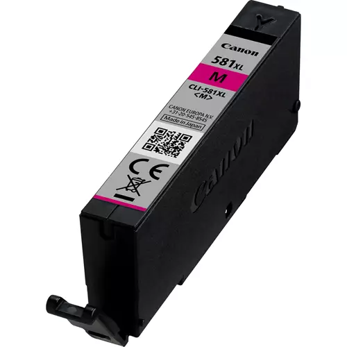 Canon CLI-581XL Magenta Ink Cartridge. Colour ink type: Pigment-based ink Colour ink page yield: 225 pages Colour ink volume: 8.3 ml Printing colours: Magenta