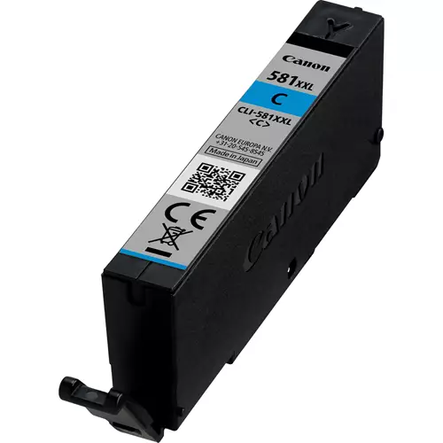 Canon CLI-581XXL High Yield Cyan Ink Cartridge. Colour ink page yield: 282 pages Colour ink volume: 11.7 ml Printing colours: Cyan