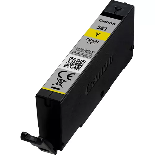 Canon CLI-581Y Yellow Ink Cartridge. Colour ink type: Pigment-based ink Colour ink page yield: 99 pages Colour ink volume: 5.6 ml Printing colours: Yellow