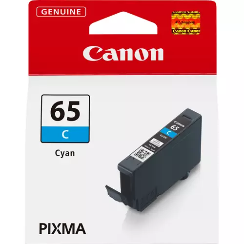 Canon CLI-65C Cyan Ink Cartridge. Colour ink type: Dye-based ink Supply type: Single pack Colour ink page yield: 482 pages Colour ink volume: 12.6 ml Printing colours: Cyan Quantity per pack: 1 pc(s)