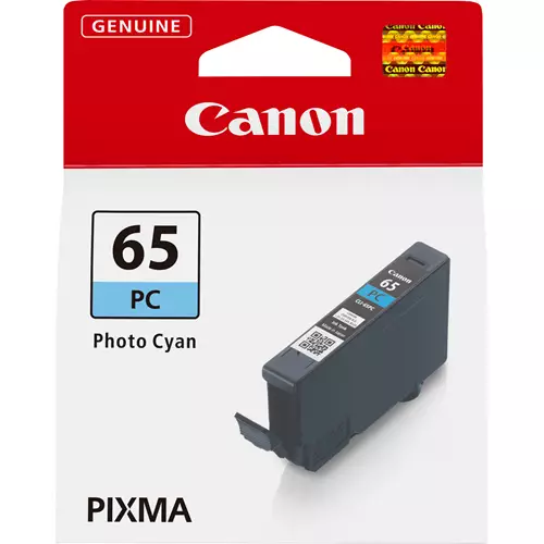 Canon CLI-65PC Photo Cyan Ink Cartridge. Colour ink type: Dye-based ink Supply type: Single pack Colour ink page yield: 275 pages Colour ink volume: 12.6 ml Printing colours: Cyan Quantity per pack: 1 pc(s)