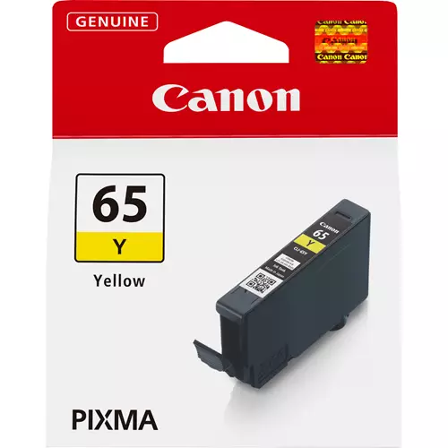 Canon CLI-65Y Yellow Ink Cartridge. Colour ink type: Dye-based ink Supply type: Single pack Colour ink page yield: 295 pages Colour ink volume: 12.6 ml Printing colours: Yellow Quantity per pack: 1 pc(s)