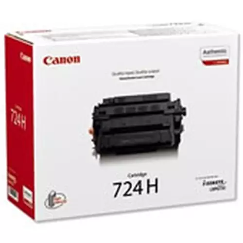 Canon CRG-724H. Black toner page yield: 12500 pages Printing colours: Black Quantity per pack: 1 pc(s)