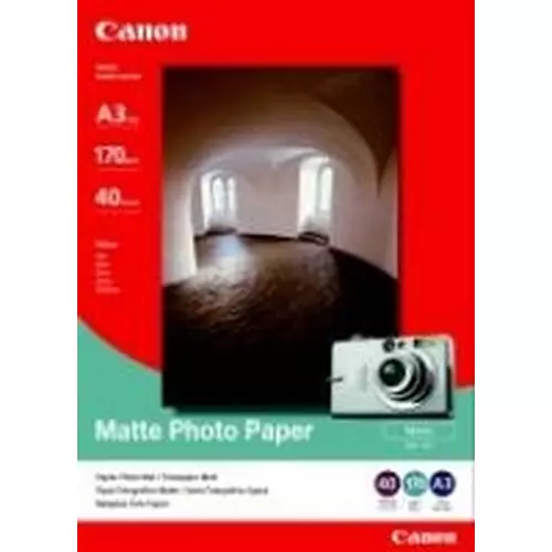 Canon MP-101 A3 Paper photo 40 sheets. Media weight: 170 g/m. Media sheets per package: 40 sheets Paper dimensions: 297 x 420 mm Standard media sizes: A3