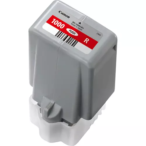 Canon PFI-1000R Red Ink Cartridge. Colour ink type: Pigment-based ink Colour ink page yield: 5355 pages Colour ink volume: 80 ml Printing colours: Red