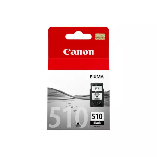 Canon PG-510BK Black Ink Cartridge. Colour ink type: Dye-based ink Printing colours: Photo black Quantity per pack: 1 pc(s) Black ink page yield: 220 pages