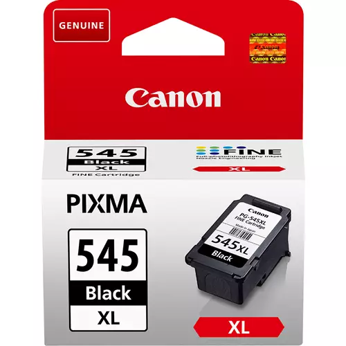 Canon PG-545XL High Yield Black Ink Cartridge. Black ink type: Pigment-based ink Cartridge capacity: High (XL) Yield Supply type: Single pack Printing colours: Black Quantity per pack: 1 pc(s) Black ink page yield: 400 pages