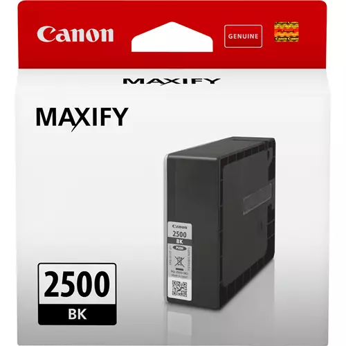 Canon PGI-2500BK Black Ink Cartridge. Black ink type: Pigment-based ink Black ink volume: 29.1 ml Printing colours: Black