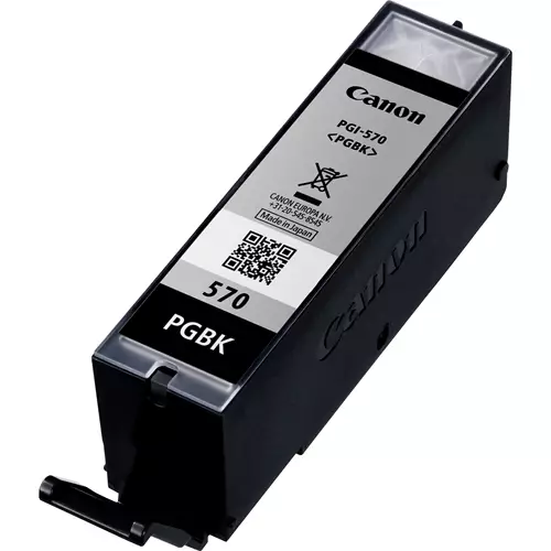 Canon PGI-570PGBK Pigment Black Ink Cartridge. Black ink type: Pigment-based ink Black ink volume: 15 ml Printing colours: Black Quantity per pack: 1 pc(s) Black ink page yield: 300 pages
